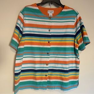 [🔆3 FOR $30🔆]Breckenridge Woman Striped Shirt 2X